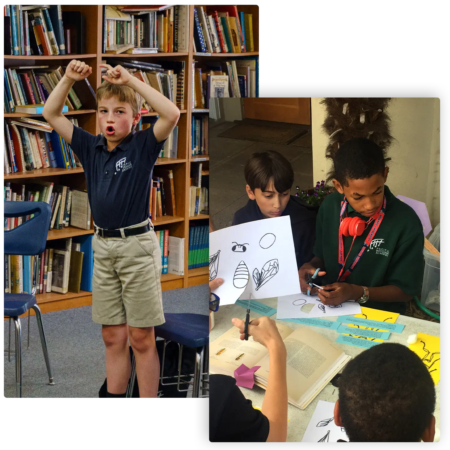 A group of young men receiving a great education with a small student to teacher ratio